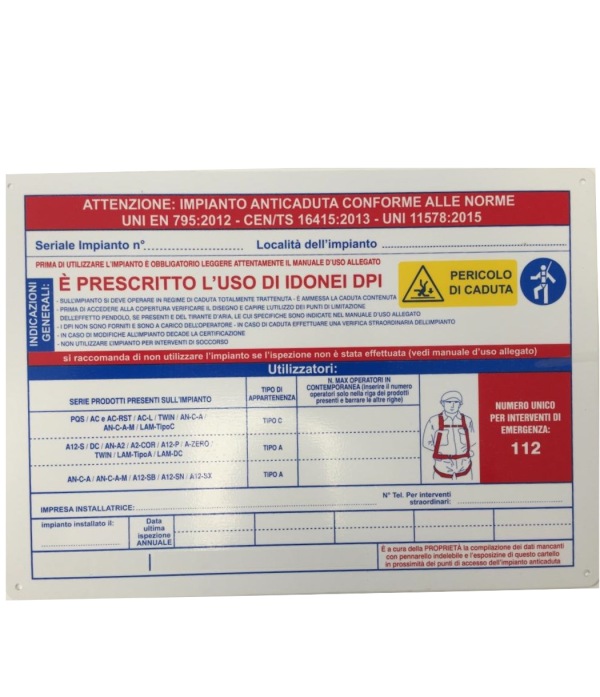 CARTELLO IDENTIFICATIVO<br>PER ACCESSO<small><small><br>(codice prodotto: CARTEL)<br>(cod. e-commerce: VERCELLI)</small></small><br><br>